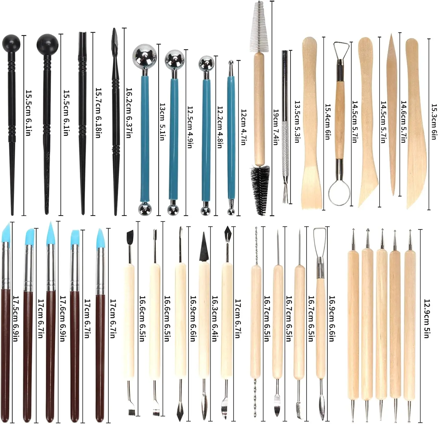 Chisel Set Wood - 8-61PCS aardewerkgereedschapset - keramische klei beeldhouwen