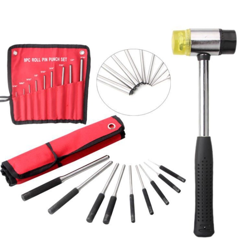 Maintenance Workshop Tools - Professionele 9-delige rolpenponsset van hoogwaardig staal,