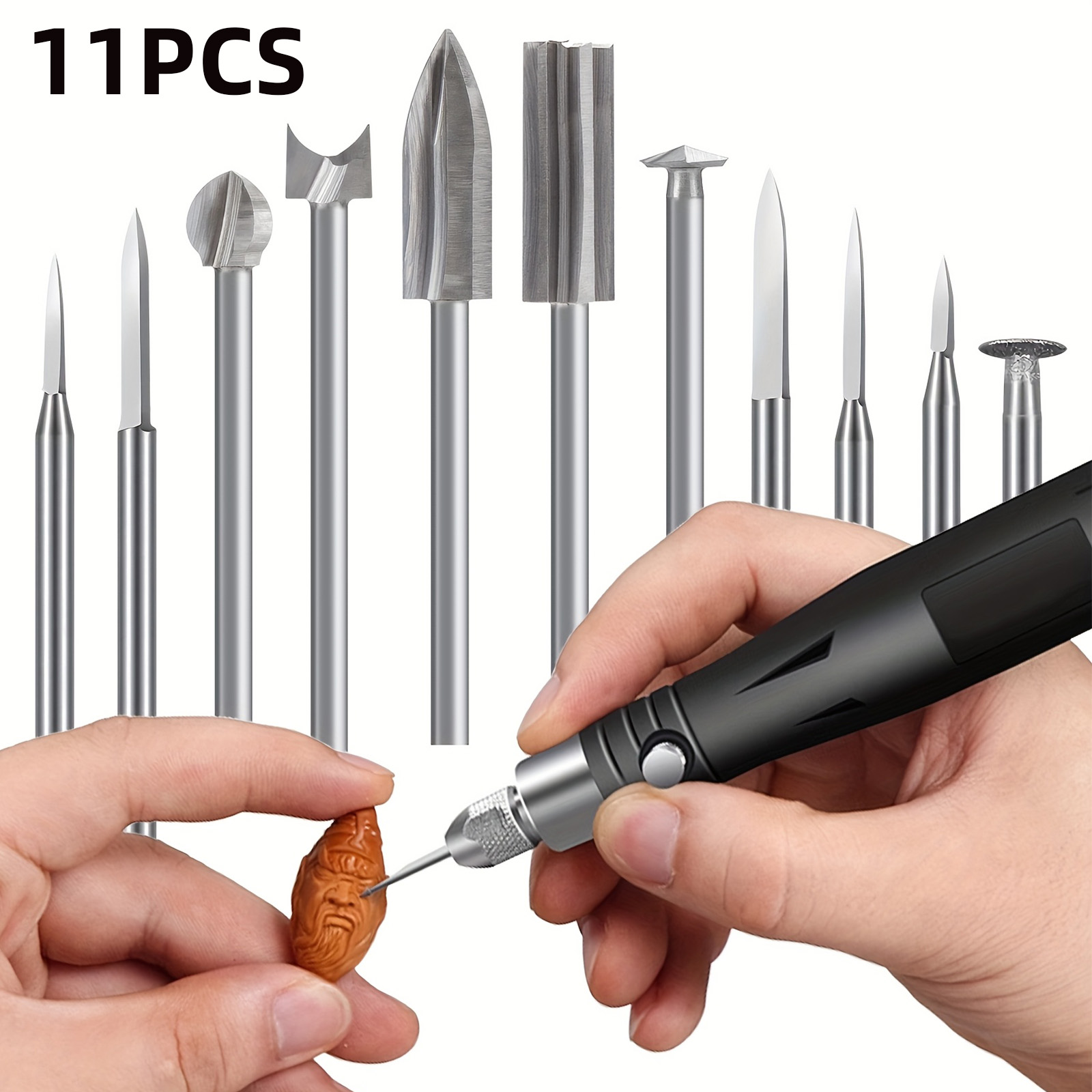 Chisel Set Wood - 11PCS HSS Graveren Boren Set 1/8