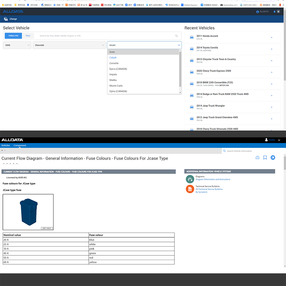 1 jaar volledige Alldata US-ve - Workshop Tools Online recensie en prijs