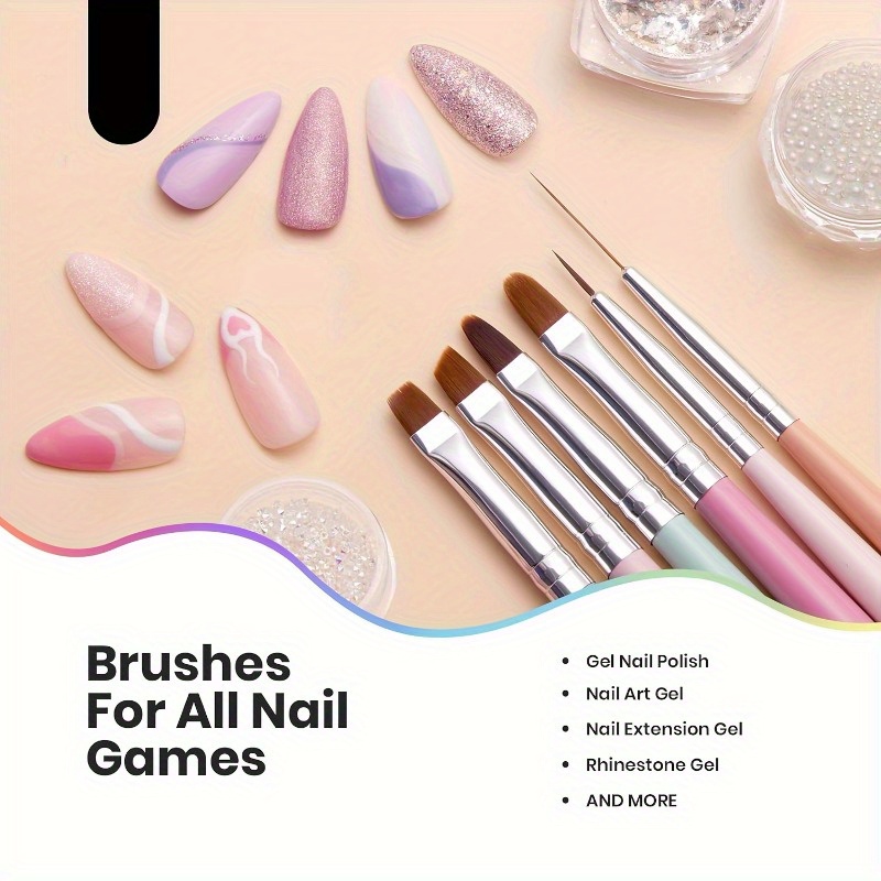 6-delige nagelkunstborstelset, - Chisel Set Wood recensie en prijs