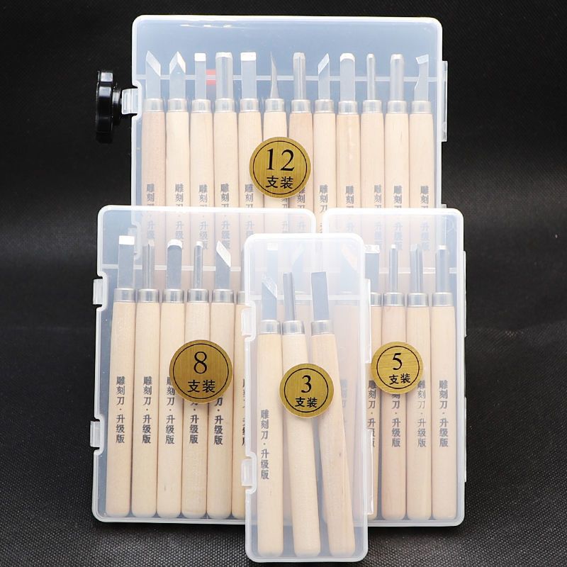 Snijmesset Houten blok rubbere - Chisel Set Wood recensie en prijs